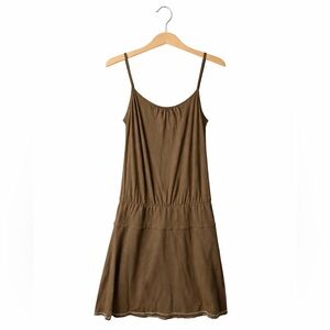 American Eagle Brown Slip Dress Small Y2K Minimalist Cami Mini Layering Dress